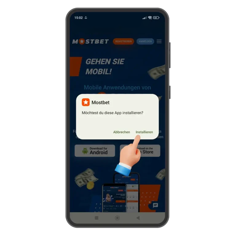 Nach dem Herunterladen der App installieren Sie diese, Schritt 4